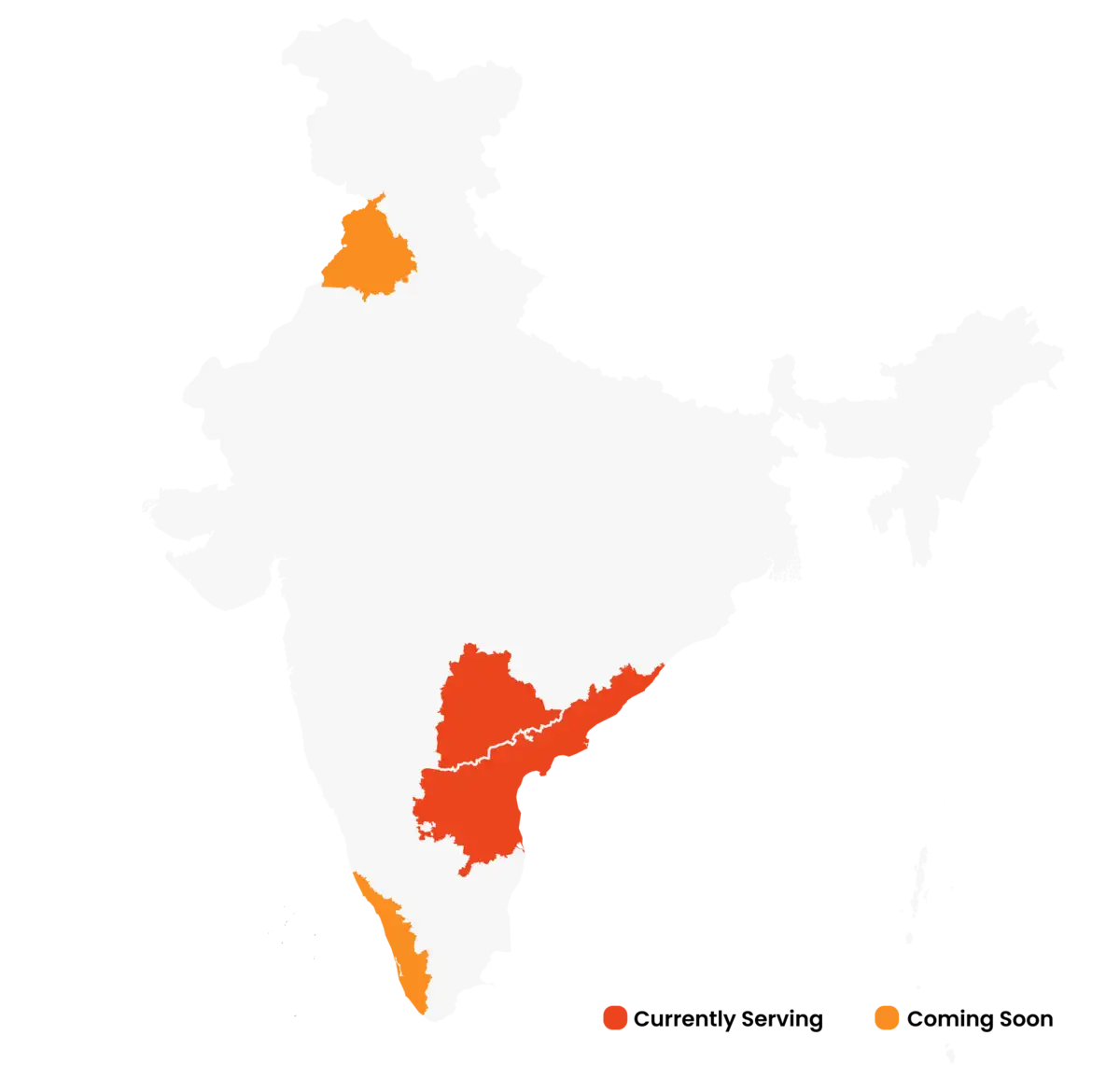 Property management coverage map of India showing nationwide services